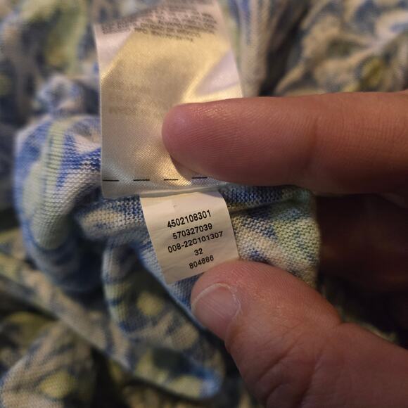 Chico’s Blue Green Linen 3/4 Sleeve Blouse Size 0 Small - Picture 6 of 8